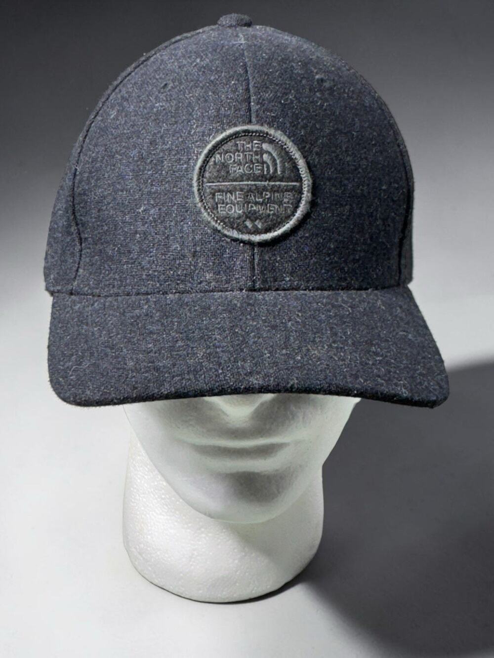 North Face Black Baseball Hat Cap Men's M/L Fitted Wool Fine Alpine Equipment